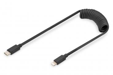 USB 2.0 - USB C to Lightning Spiral Cable 