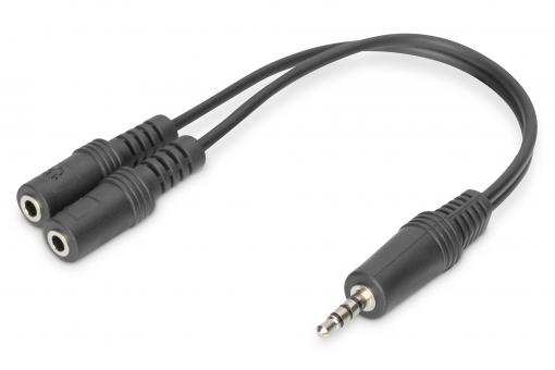 Audio Headset Adapter / Converter, 3.5 mm stereo (4-Pin) 