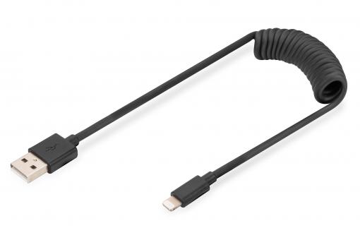 USB 2.0 - USB - A auf Lightning Spiralkabel  